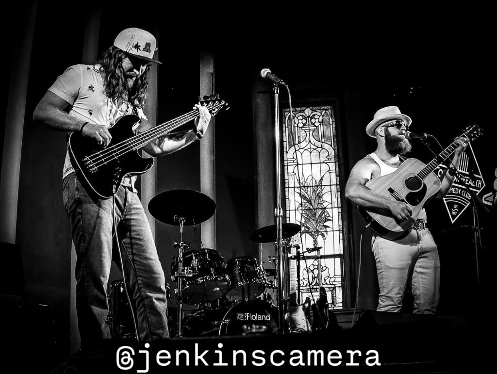Joe Haas and Tommy Wessendarp on stage at Commonwealth Comedy Club