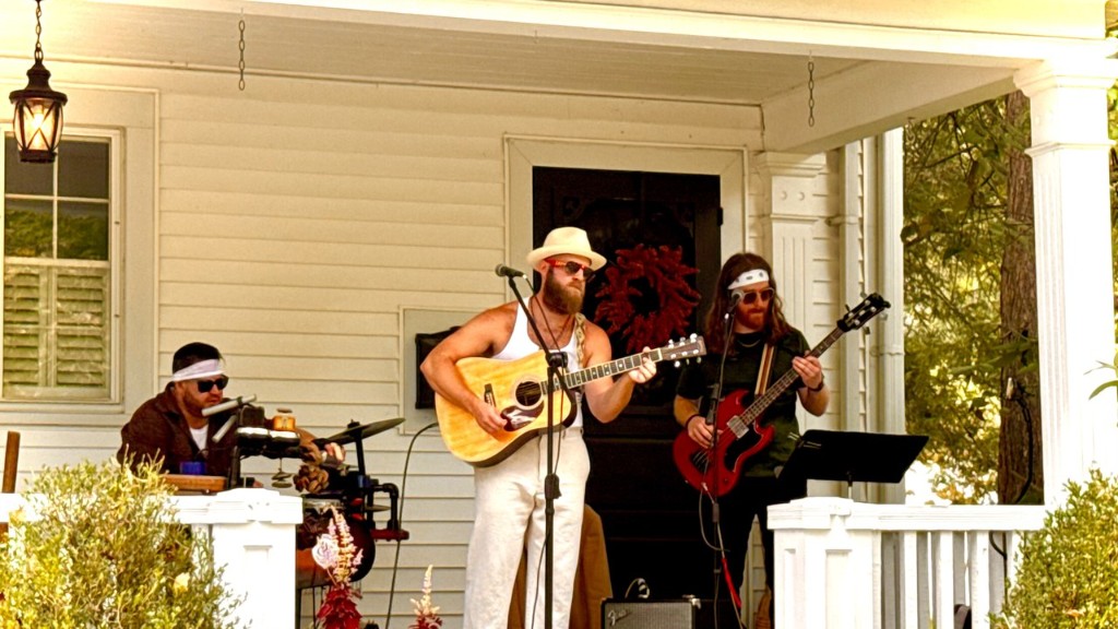The Rusty Halos — full trio on a Milford porch